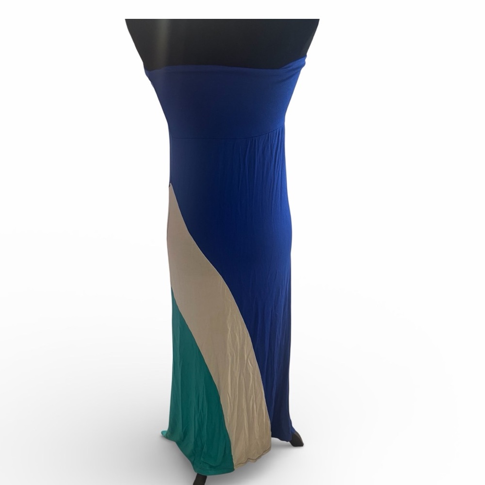 Arden B color-block maxi skirt,Blue,Teal green, white,fold over long,Dress, Med - Picture 6 of 8